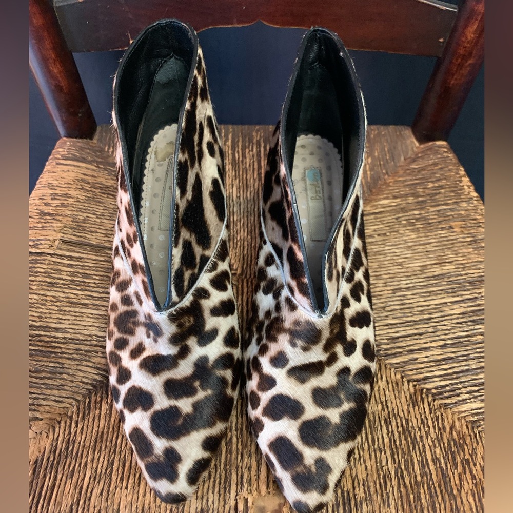 Boden Faux hair animal print bootie